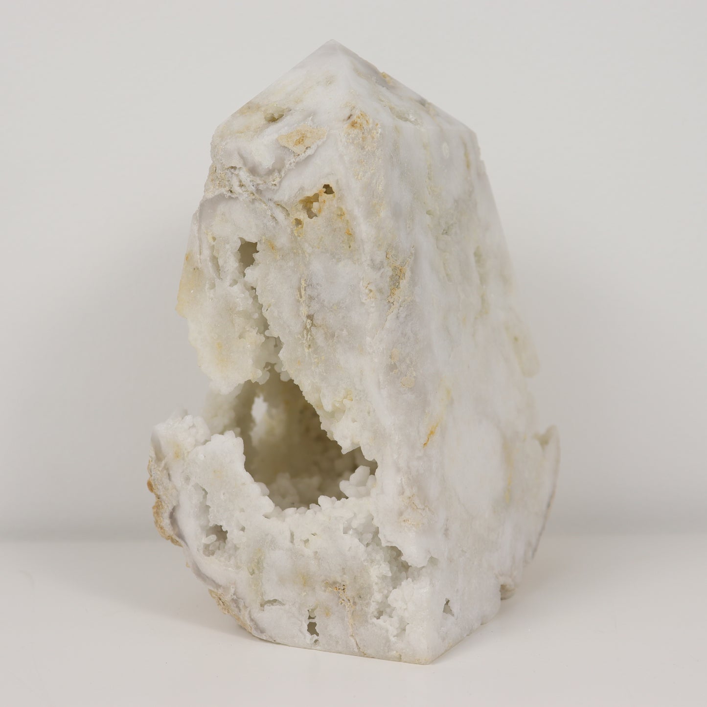 White Agate Druzy Pillar