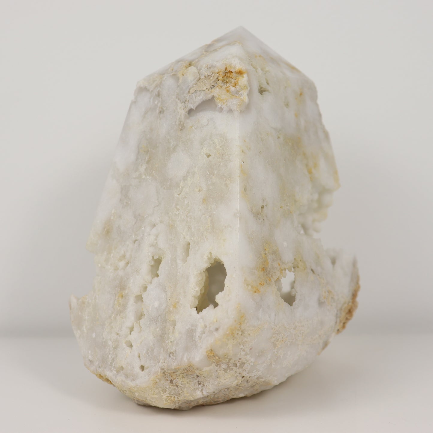 White Agate Druzy Pillar