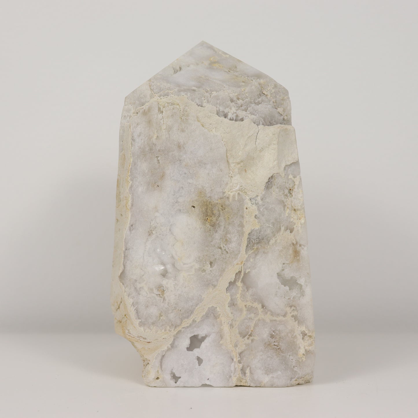 White Agate Druzy Pillar