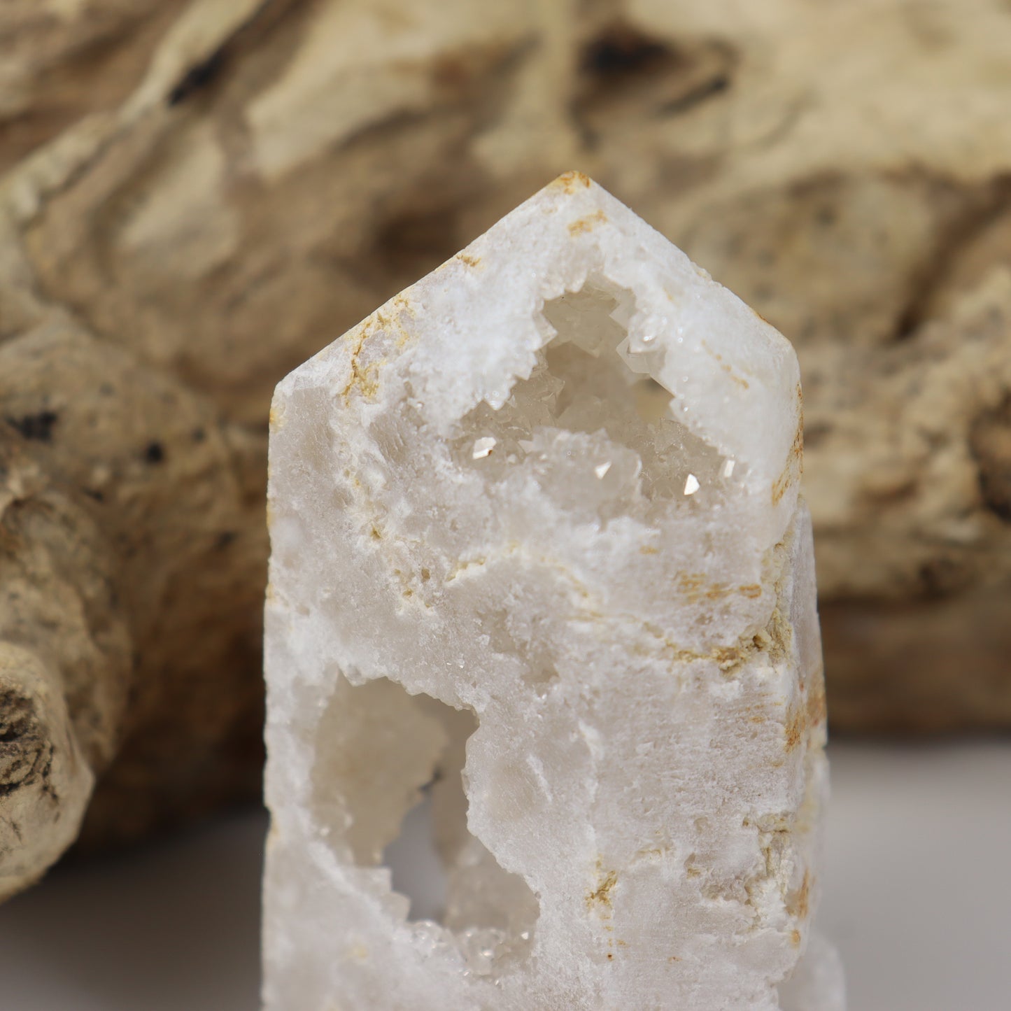 Clear Quartz Geode Tower