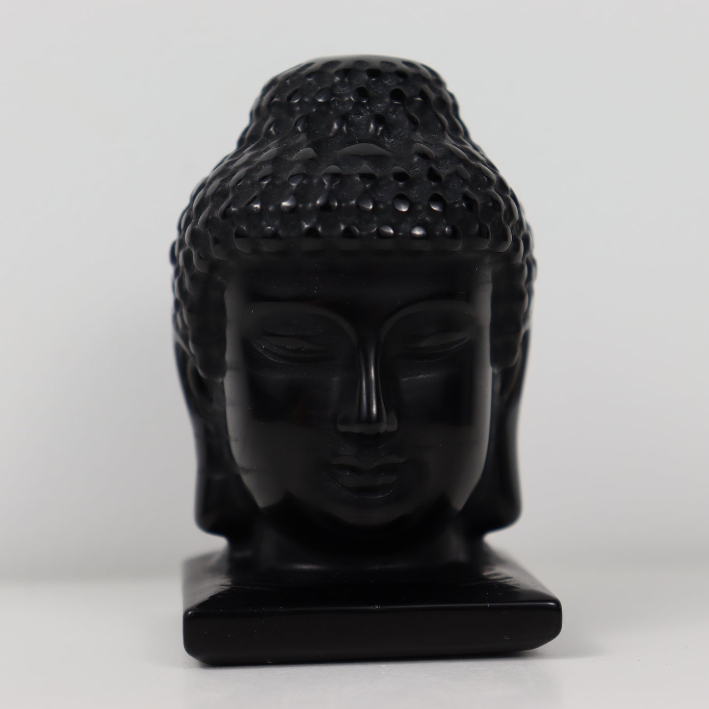Black Obsidian Buddha Head Carving