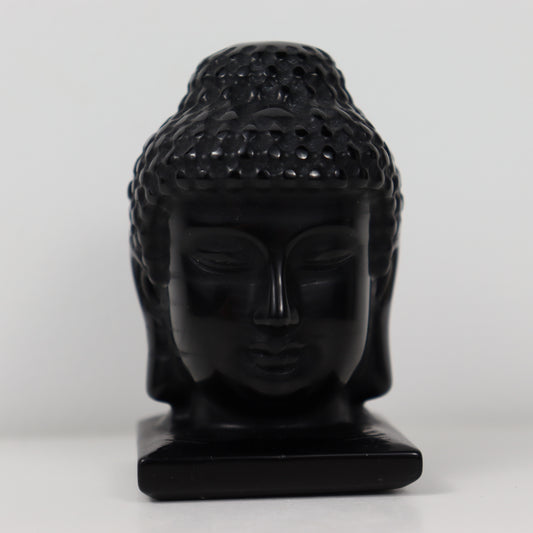 Black Obsidian Buddha Head Carving