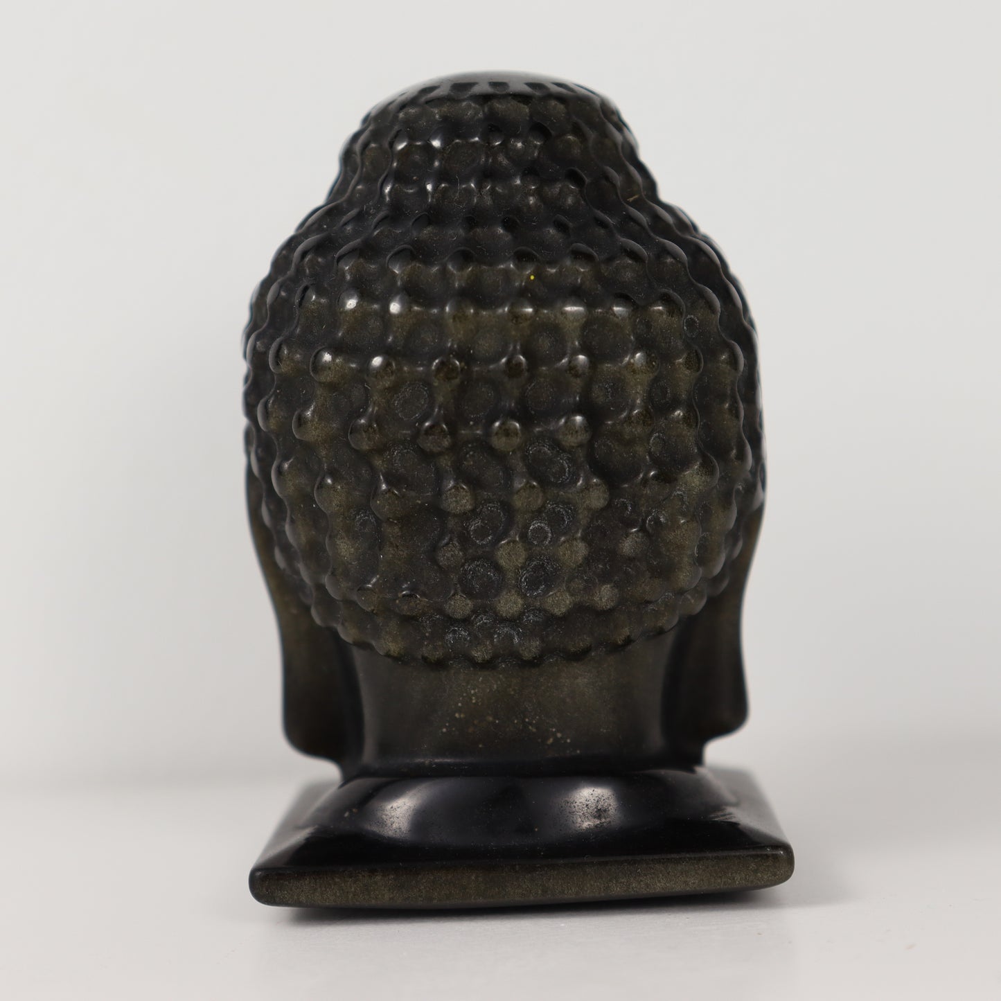 Golden Obisidan Buddha Head Carving