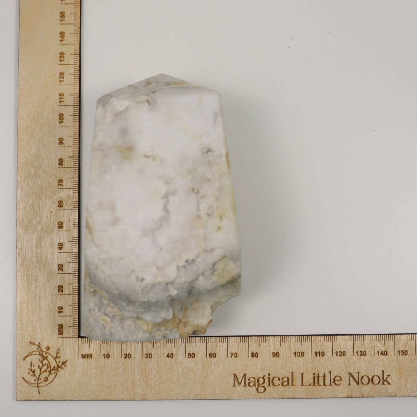 White Agate Druzy Pillar