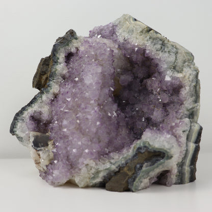 Amethyst Geode with Clear Quartz Inclusions