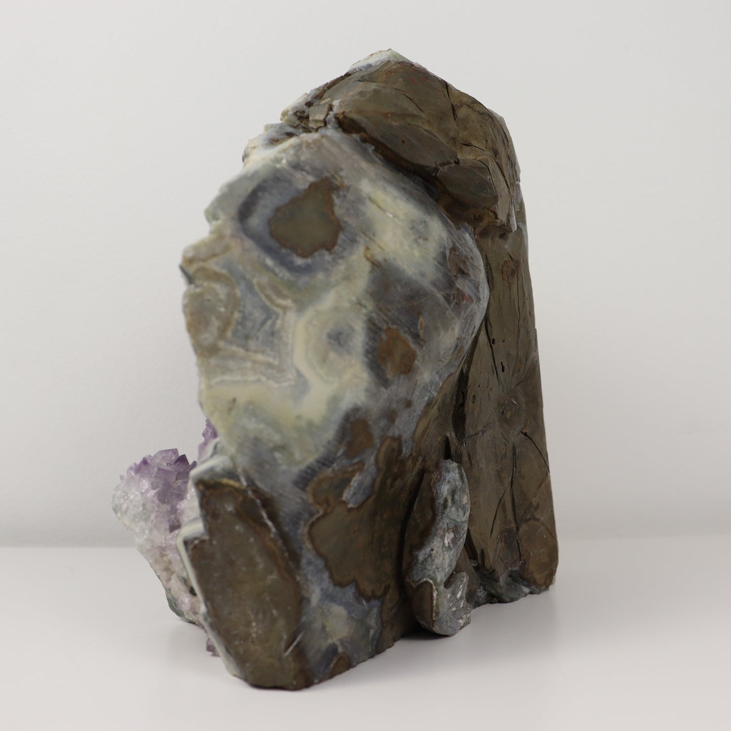 Amethyst Geode with Clear Quartz Inclusions