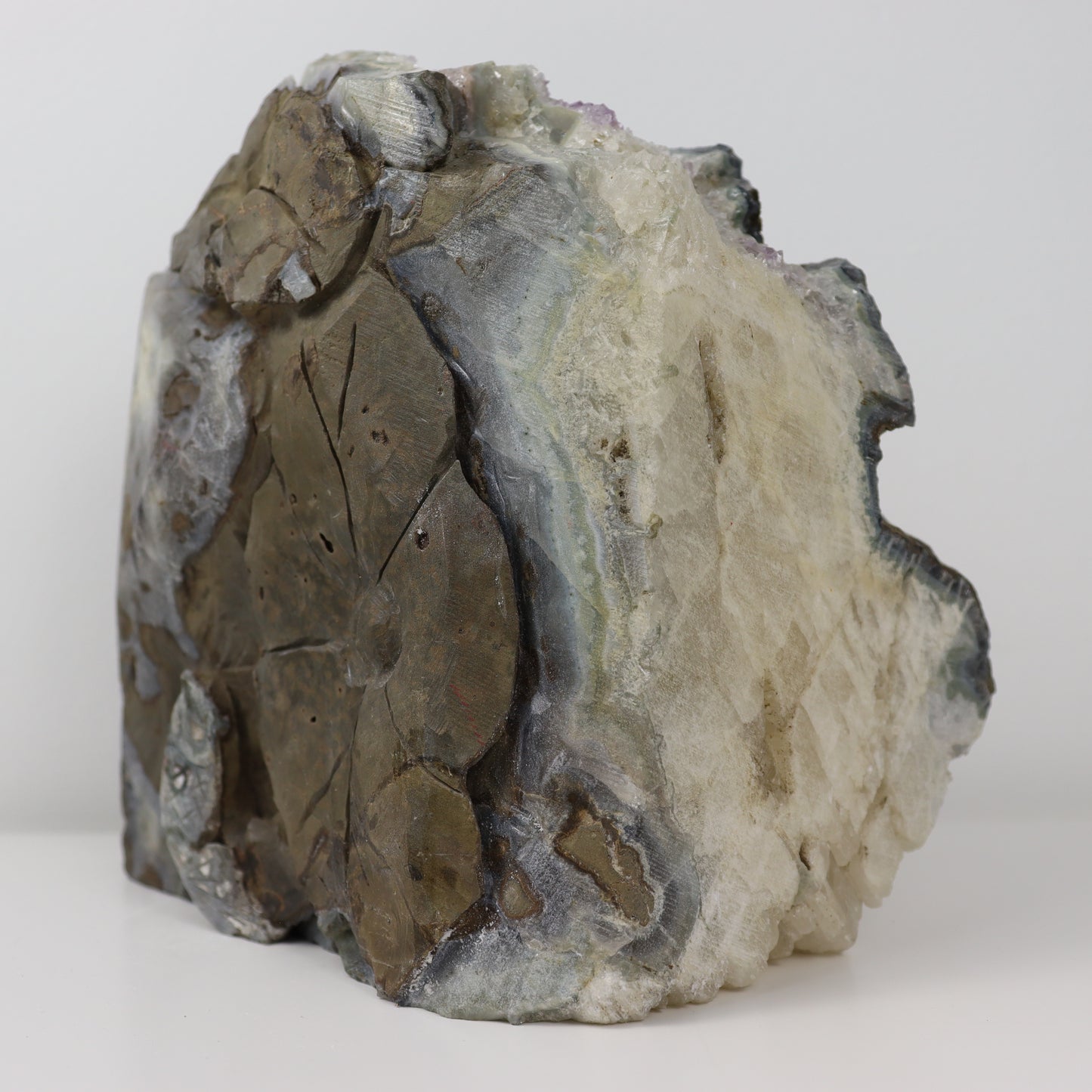 Amethyst Geode with Clear Quartz Inclusions