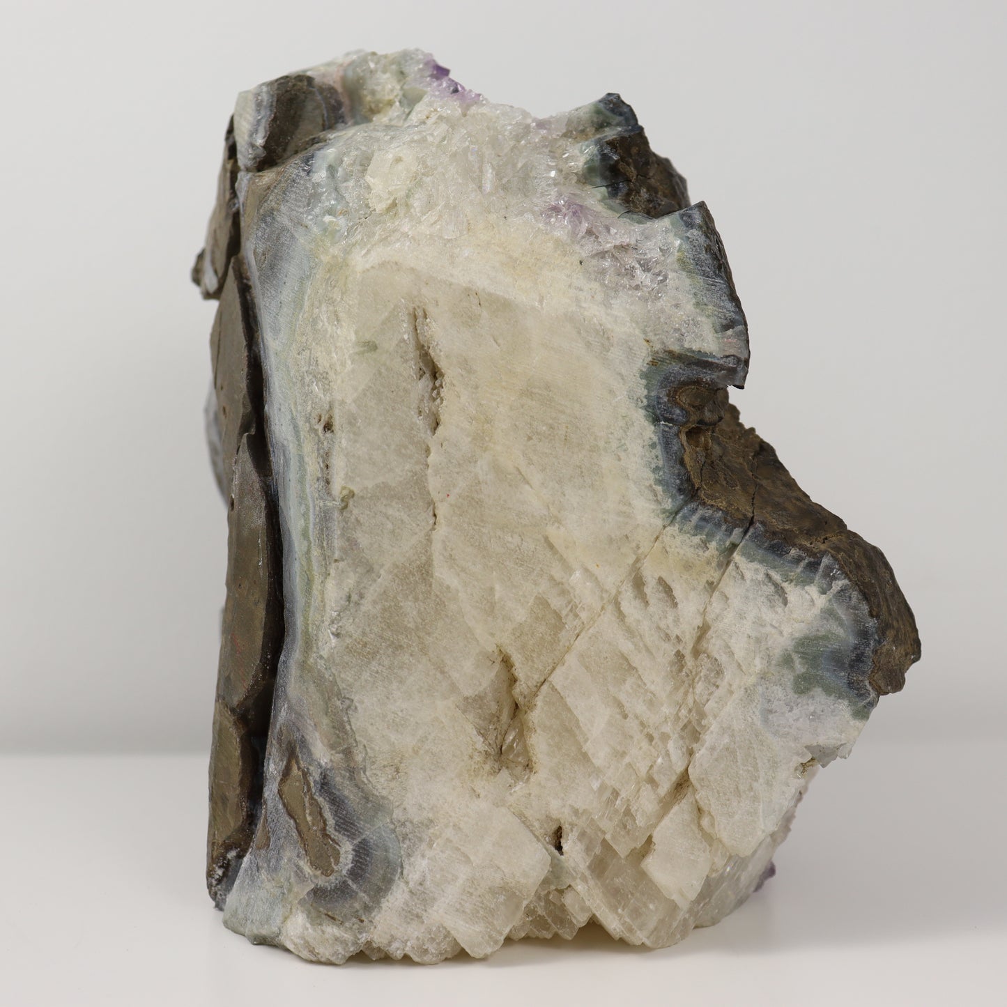 Amethyst Geode with Clear Quartz Inclusions