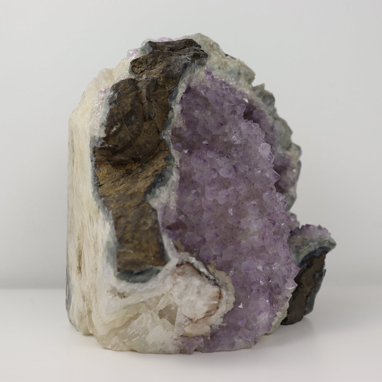 Amethyst Geode with Clear Quartz Inclusions