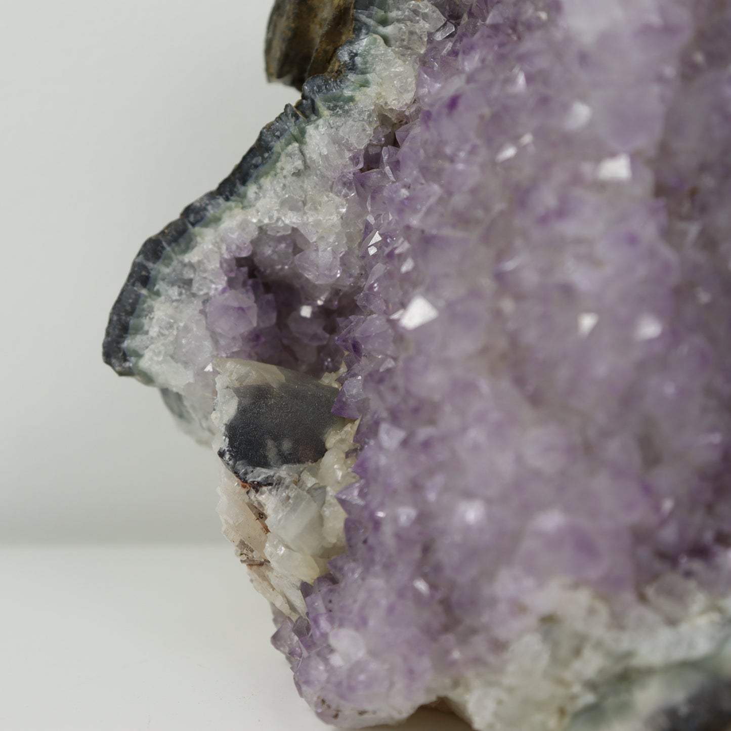 Amethyst Geode with Clear Quartz Inclusions