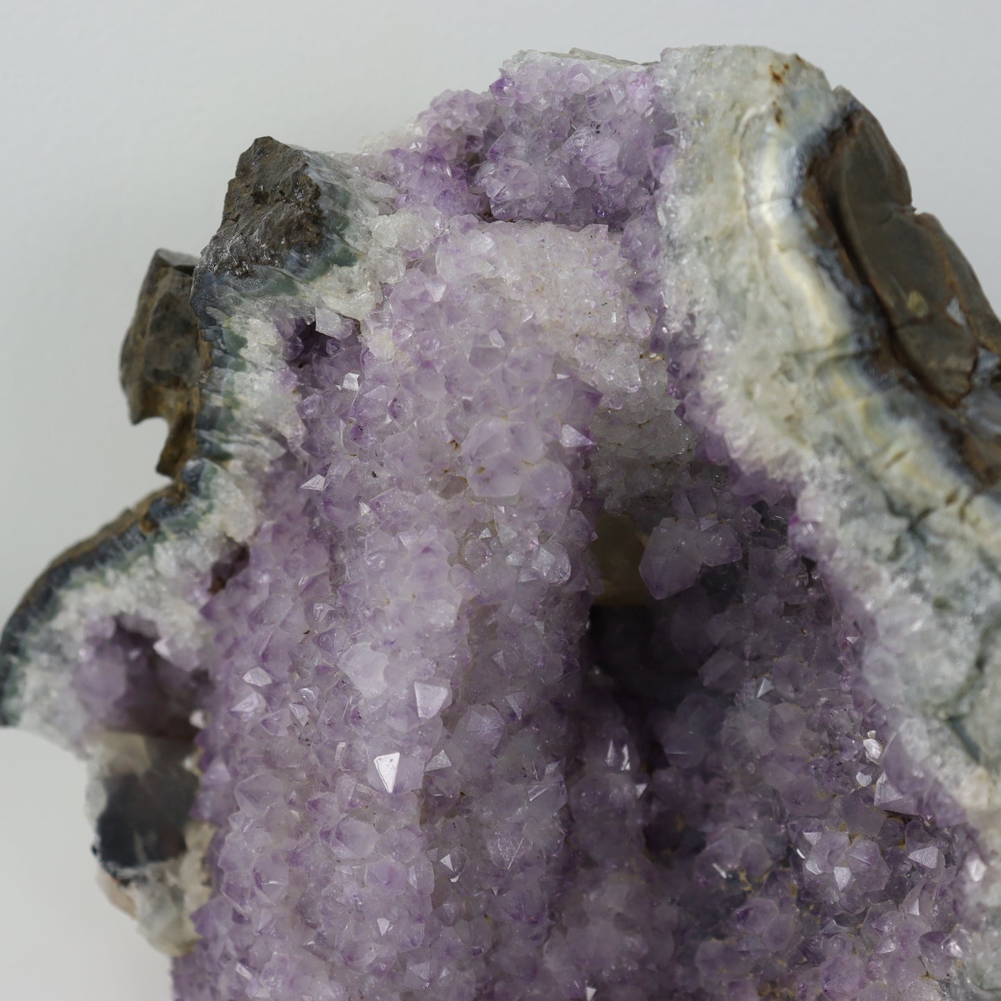 Amethyst Geode with Clear Quartz Inclusions