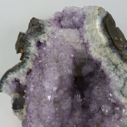 Amethyst Geode with Clear Quartz Inclusions