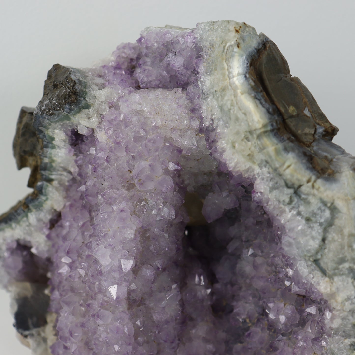 Amethyst Geode with Clear Quartz Inclusions