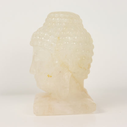 Clear Quartz Buddha Head Carving