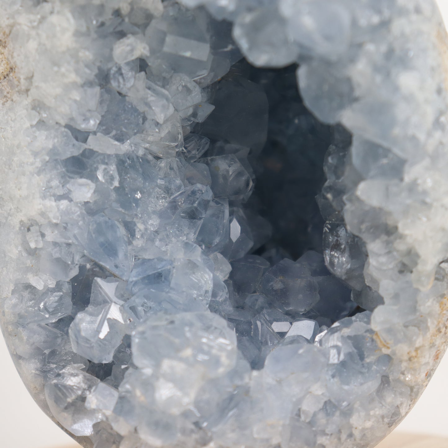Celestite Semi-Polished Geode Egg 1153g